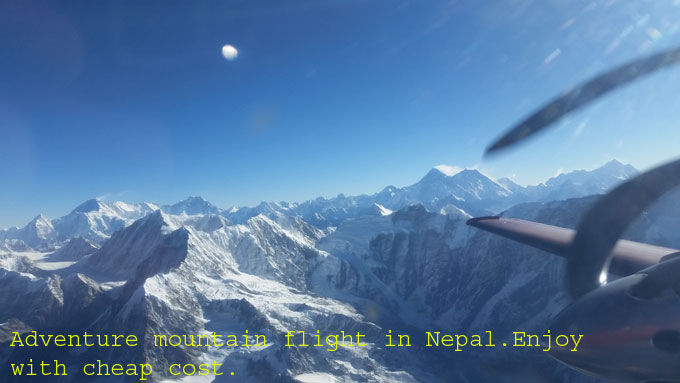 Himalaya seen durung adventure mountain flight in Nepal 