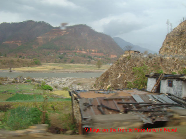 children in Nepali village on the way to rara lake trekking