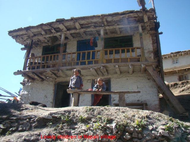 children enjoying in house in Jumla on the way to rara lake