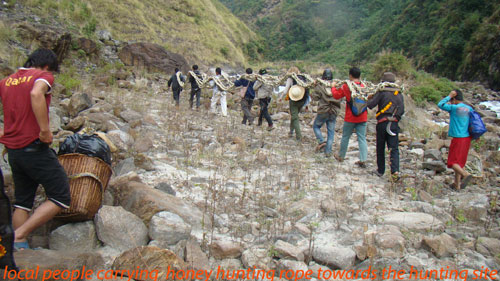 community people are carrying hunting rope 