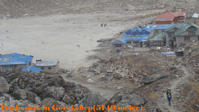 Tea houses in gorakshep fot the lodge and foods during everest base camp trek