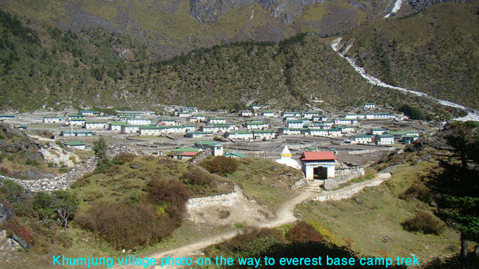 photo of the khumjung sherpa village in everest region