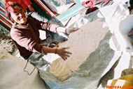 A mountain man came to sell buckwheat flour in Namche.