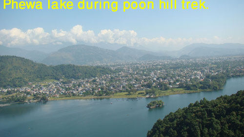 beautiful phewa lake in pokhara that can be seen before starting poon hill trek.