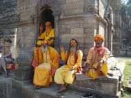 sadhus at pashupatinath temple  