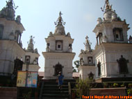 shikhar style temple in pashupatinath with old house