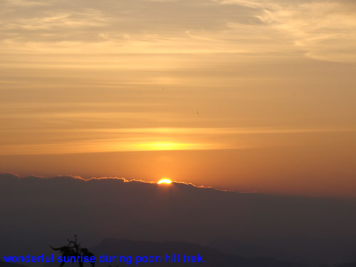 This wonderful sunrise is seen during poon hill trek. 